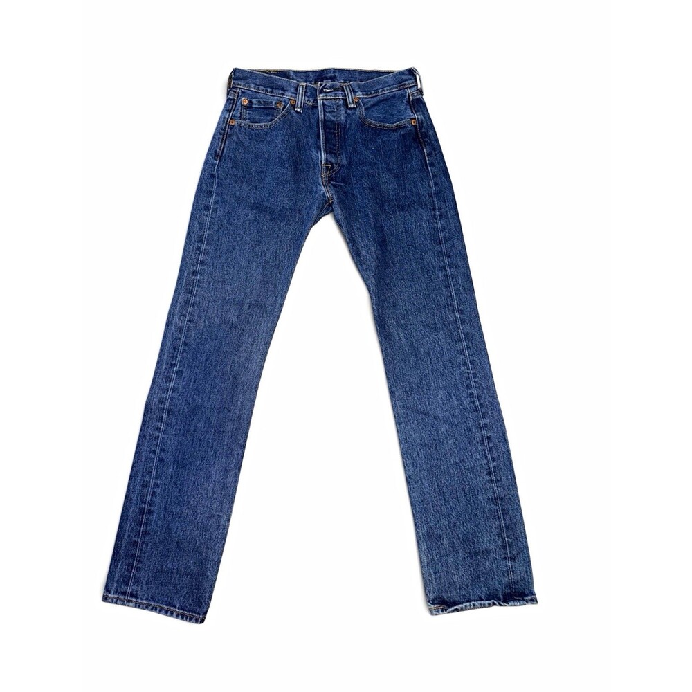 Levi's Men's Blue Medium Wash Regular Fit Straight Leg Mid Rise Jeans